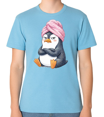 T-Shirt Grumpy Pinguin lustig süß Vogel Post Bad Haar Grafik Tee Unisex Geschenk
