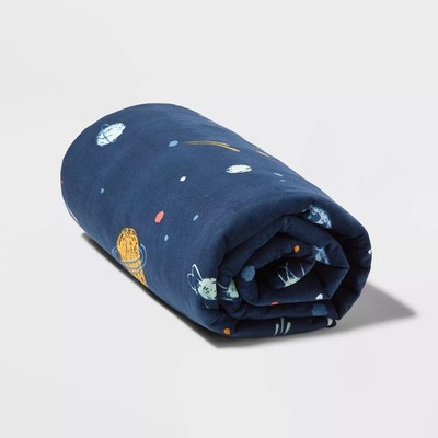 60''x40'' 6lbs Waterproof Removable Cover Weighted Blanket Space Navy - Pillowfort