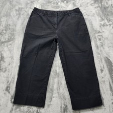 Vintage Style Co Pants Women 14 Black High Rise Crop Capri Stretch Cotton Casual