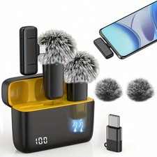 Wireless Lavalier Microphone Kit with Charging Case