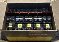 (5)- FPE Federal Pacific 20A 2 Pole NC220 Stab-Lok Breaker THIN NC NEW ORIG BOX