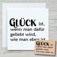 Stempel GlüCk Ist Wenn Man - Motivstempel Holzstempel Scrapbooking Karten Liebe