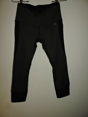 Asics Womens black/gray Athletic Leggings Pants Size Small S