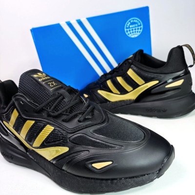 Adidas US 11.5 Men's Black Gold Metallic Rare Run Retro ZX 2K Boost   GZ7743 NIB