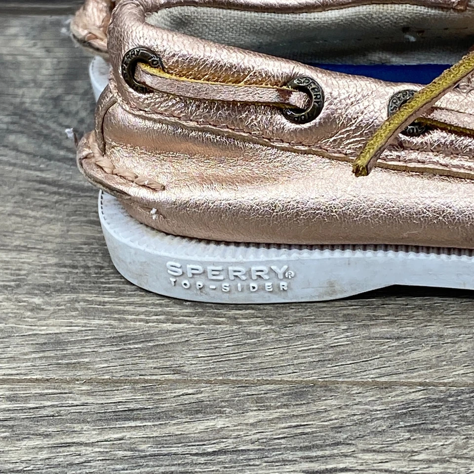 Sperry верхний сидр кожи Одри шнурует вверх плоский лодки туфли ребенка ясельного возраста размер 7,5 М розовый - Изображение 4 из 4