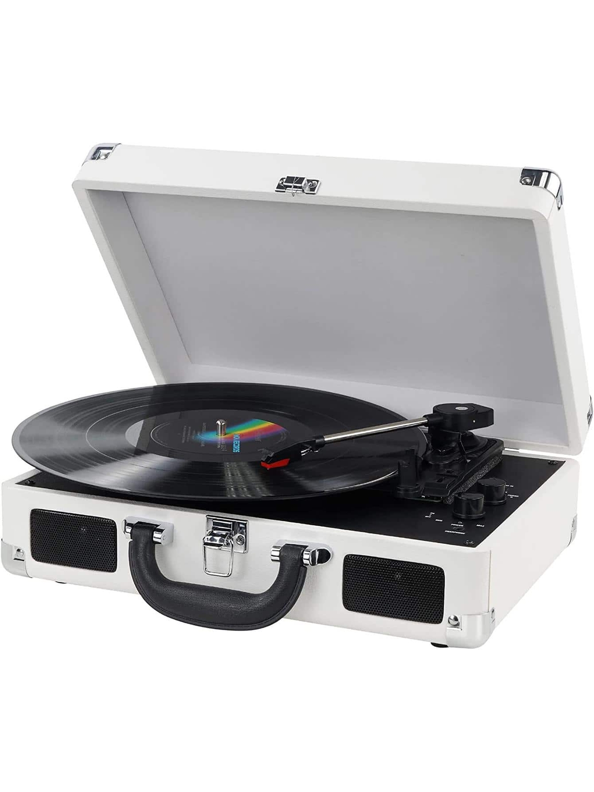 Bluetooth Vinyl Record Player 3-Speed Portable Suitcase Turntable Vintage Style  -image