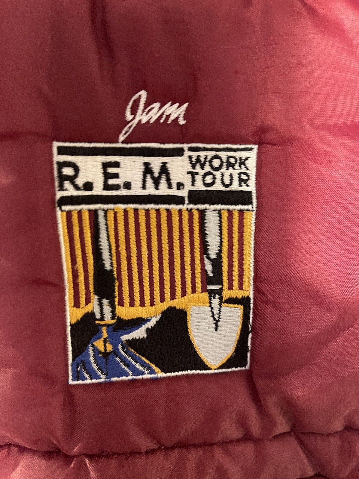 Vintage REM Document Work Tour Concert Puffy Vest 198… Gem