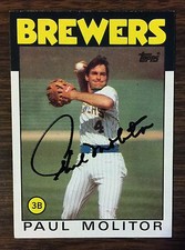 1986 TOPPS #267 PAUL MOLITOR (HOF) Authentic  AUTOGRAPH SIGNATURE Card  G7017615