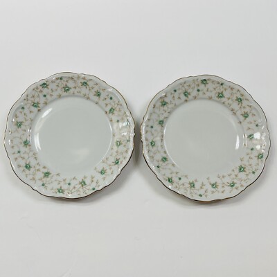 MITTERTEICH Bavaria Germany LADY PATRICIA Green Gold Floral 2 Saucer Replacement