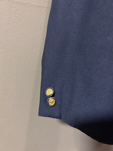 Versace Classic Mens Blazer Jacket Navy Gold Button (No Size Tag) 42R - Picture 3 of 9