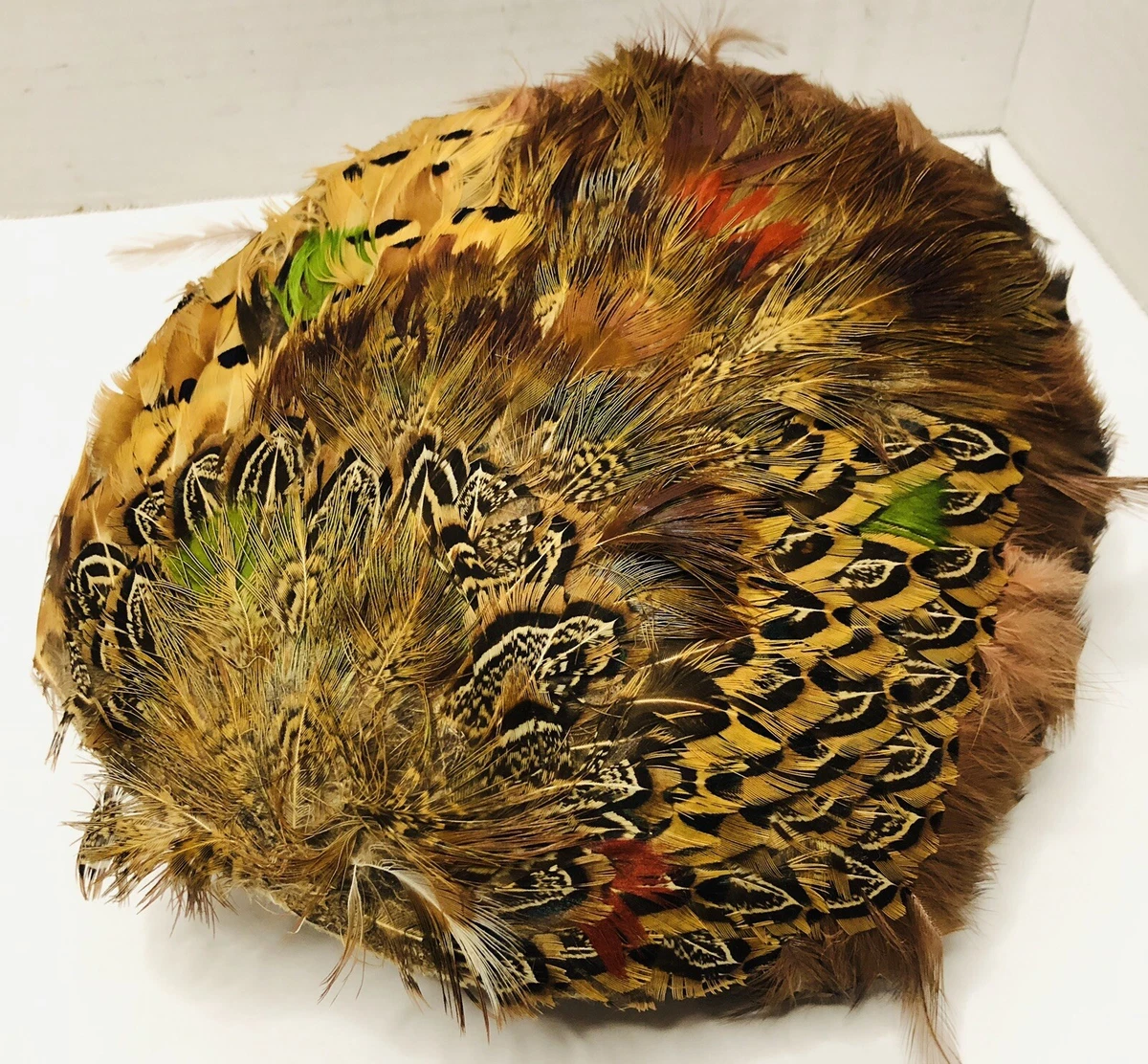 Vintage 40s Pheasant Peacock Feather Hat Art Deco Multicolor MCM Retro Old Money s-l1200.jpg main image 4