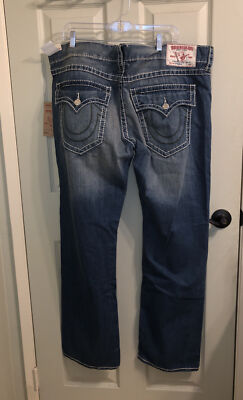 True Religion Men's Big T Straight Jeans w/ Flap Pockets DI True Religion Men's Big T Straight Jeans w/ Flap Pockets DI