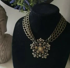 Snowflake Pendant Statement Necklace