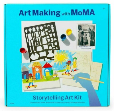 Art Making with MoMA Storytelling Art Kit Stencils Paint Brushes Jacob Lawrence