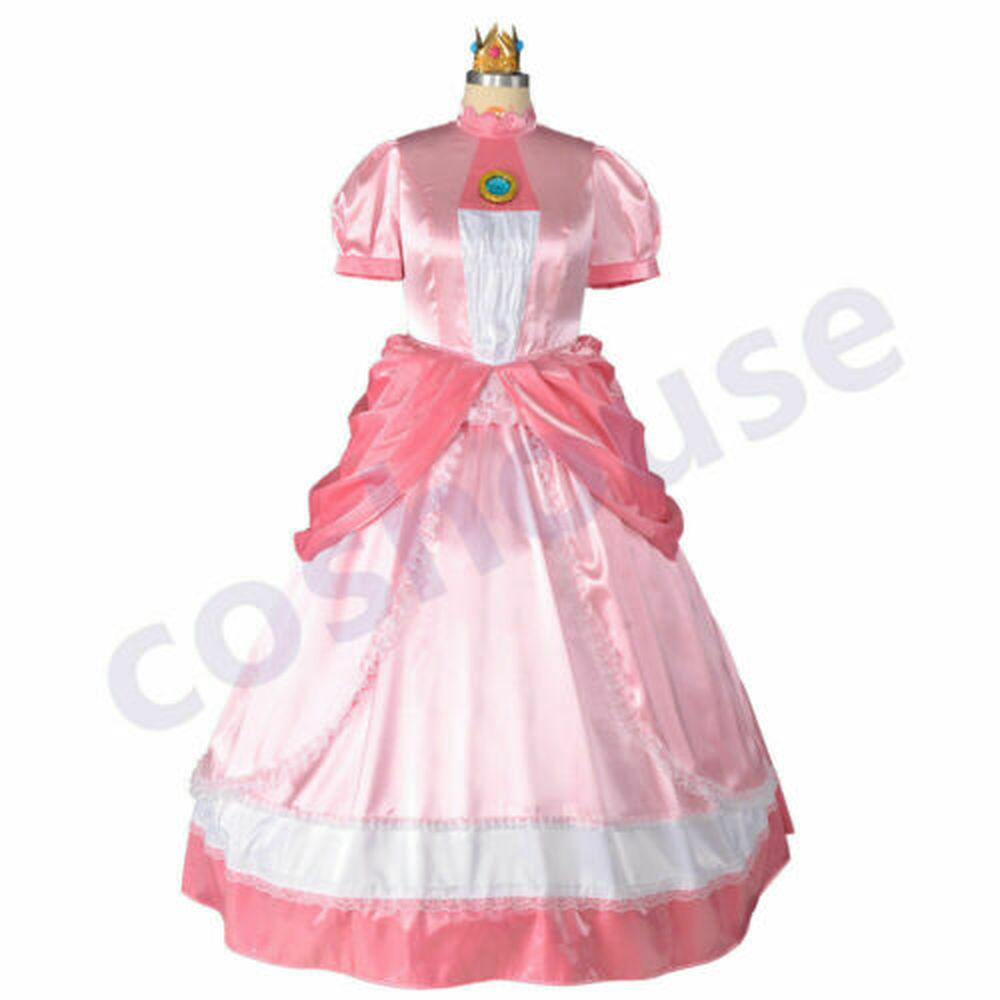 Princess Peach Cosplay Costume Pink Dress Dress customizable | eBay Princess Peach Cosplay Costume Pink Dress Dress customizable | eBay