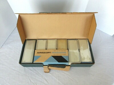 Lot of 6 Vintage Automatic Slide Changer Magazines 5 Airequipt 1 Argus with Box