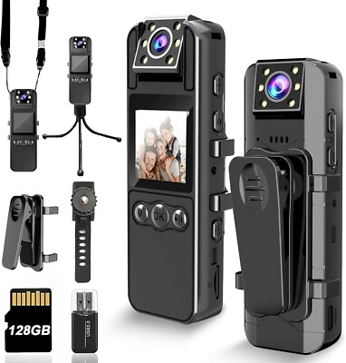 New Body Camera Audio Video Recording HD 1080P Body Cam 180° Rotating