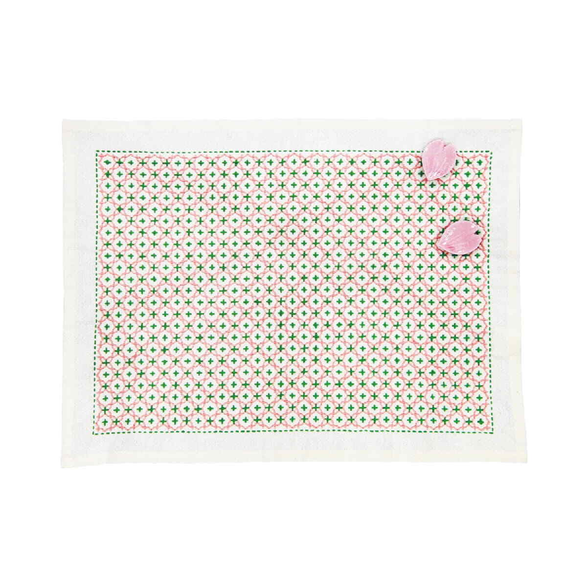 Olympus stamped Hitomezashi Sashiko stitch kit ""Placemat"", 33x43cm, Original fro