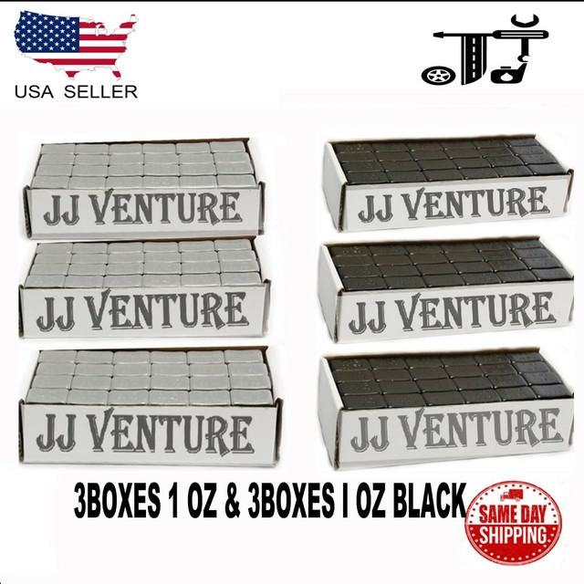 6BOX 1 OZ GRAY AND BLACK WHEEL WEIGHTS STICKON ADHESIVE
