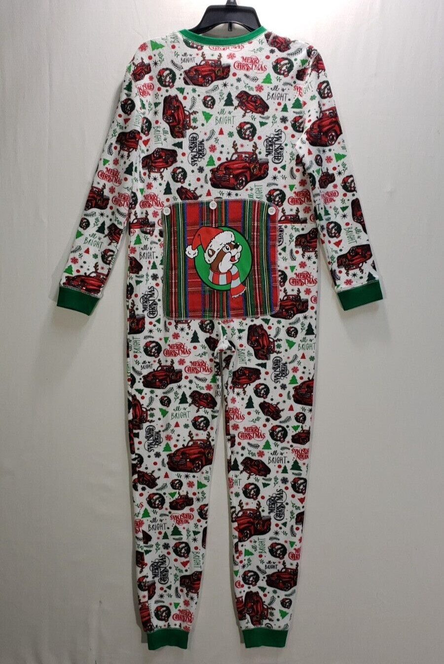 Bucees Pajamas Long John One Piece Unisex Zip Up Chri… Gem