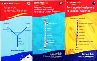 1999 2008 South West Trains 10 Pocket Timetables Wloo – Ports Lines & Wessex
