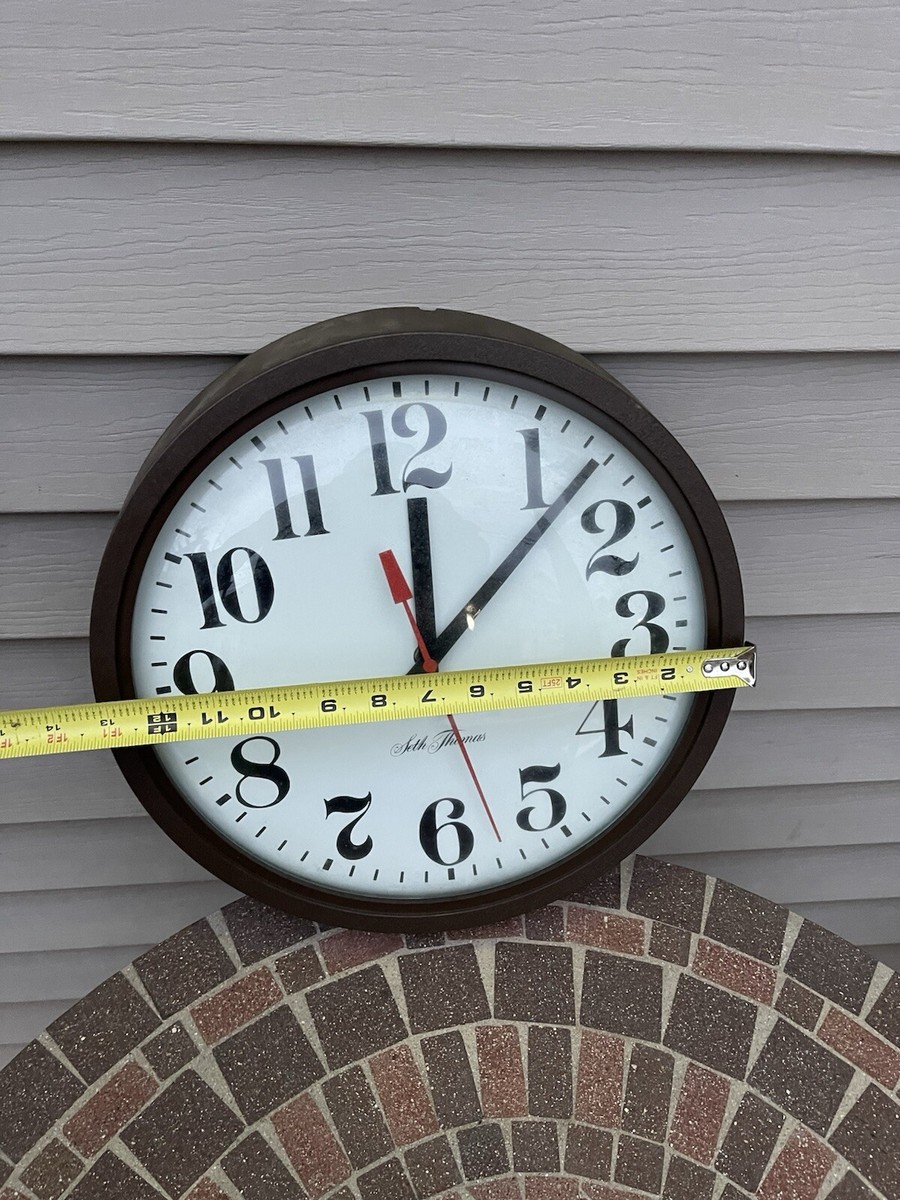 VTG SETH THOMAS Commercial Wall Clock Plastic Convex Glass For