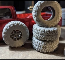 124 Scale 3d Printed 2 Sets Of Super Swamper Mud Tires And Wheels