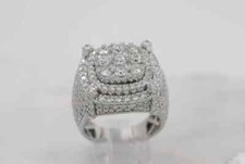 2.50Ct Lab Created Diamond Men's Cluster Engagement Ring 14K White Gold Plated