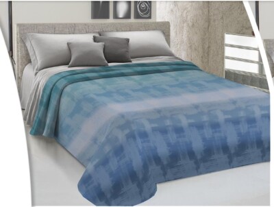 Copriletto Estivo 100% Cotone Made In Italy - Piquet Leggero, Blu Arcobaleno, 2 Piazze - Foto 3
