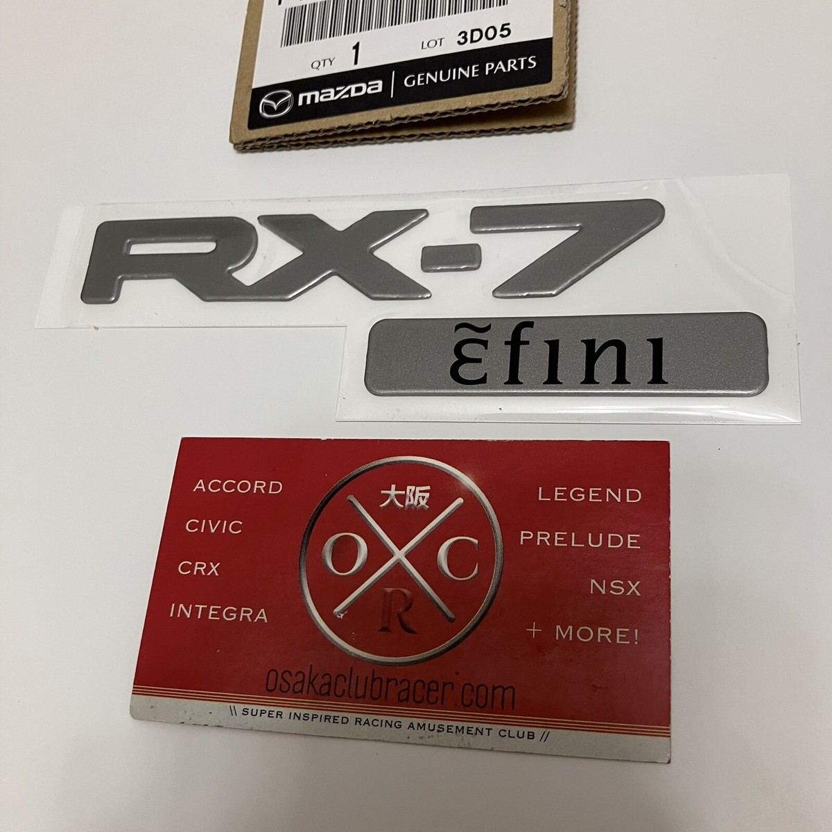 New Genuine OEM FD3S Mazda Efini RX-7 Rear Emblem Trunk Badge JDM