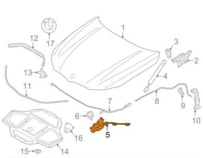 OEM BMW 7 G12 Front Bonnet Hood Lock 51237347409 7347409 Genuine  