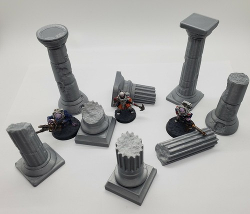 3d Printed Destroyed Columns/Pillars Terrain for Tabletop Gaming - Picture 7 of 12