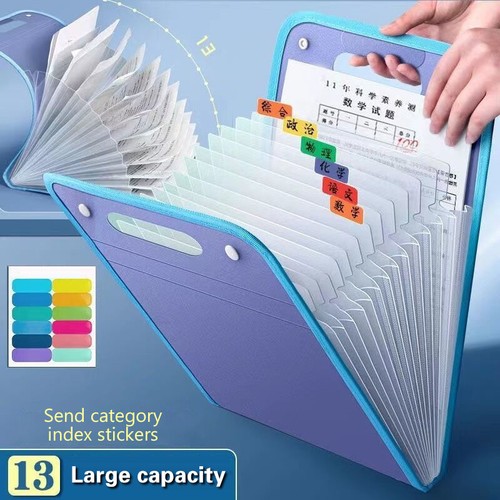 13 Pocket File Folders Portable A4 Letter Size Macaron Document Organizer - Photo 2/21