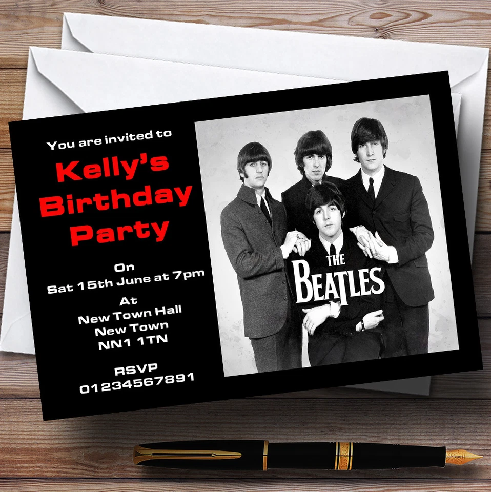THECARDZOO The Beatles Personalised Party Invitations
