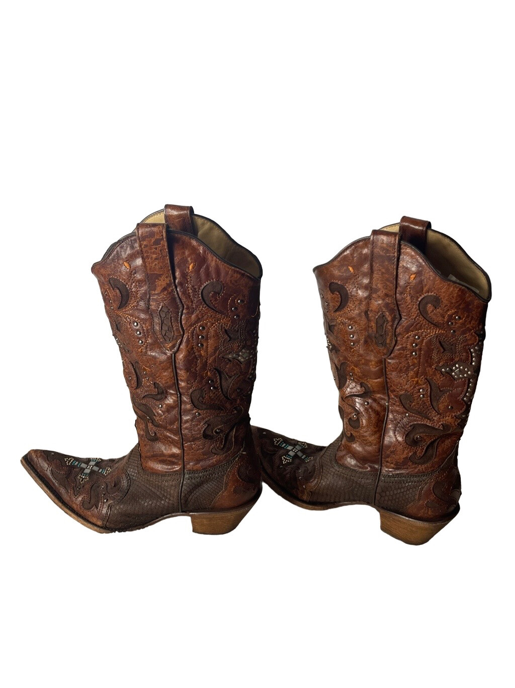 Corral Women's Corral Brown Python Crystal Cross … - image 7