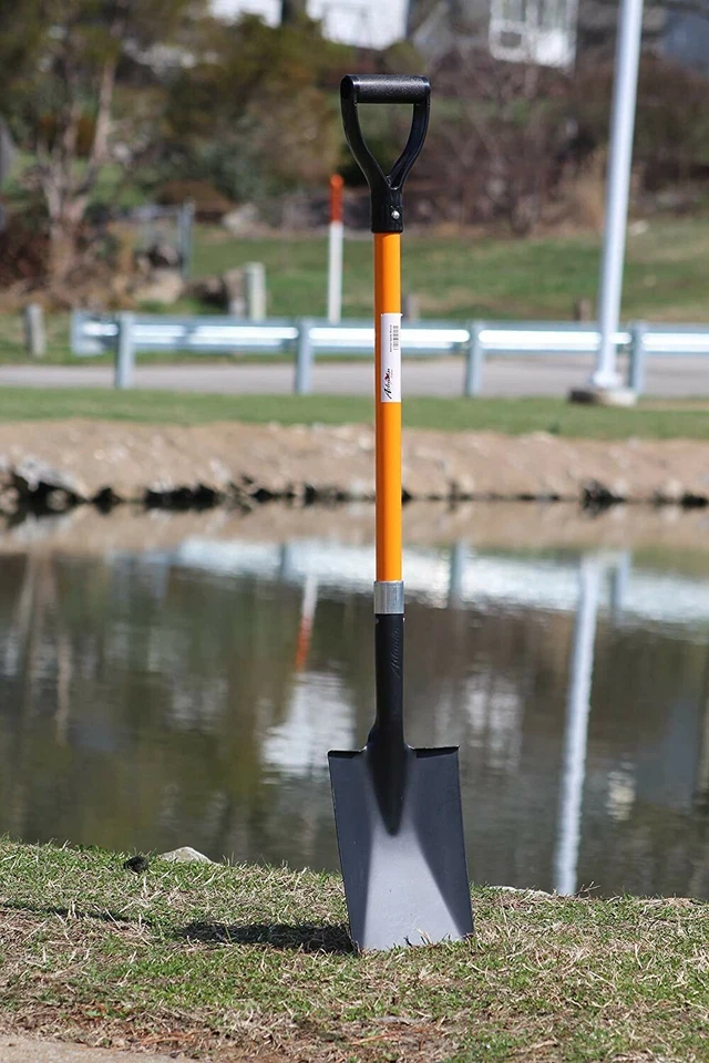 2 PK 44" Long Handle Spade with D Handle Grip - Premium Quality Orange Shovel - Image 3 of 4