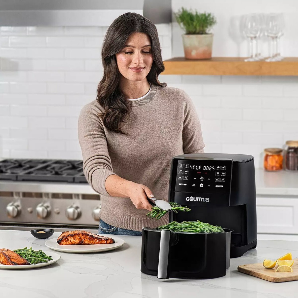 Gourmia 6-qt. Air Fryer - 12 One-Touch Cooking Functions include a