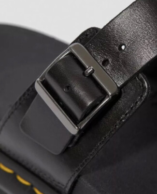 Dr. Martens Myles Black Brando Leather Buckle Slide Sandal  display picture 1
