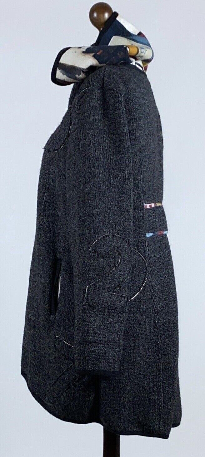 Aventures des Toiles Women's Wool Coat Jacket Size 46, 80cm Long image 4