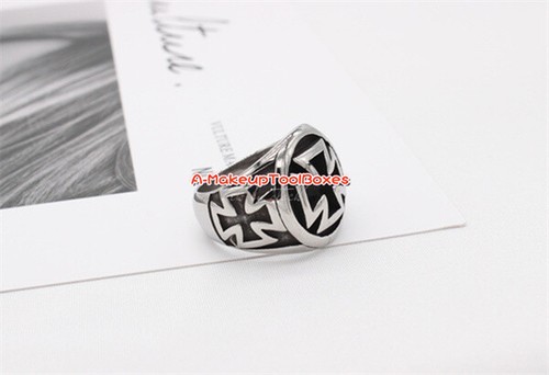 Men's Stainless Steel Crusader Knights Templar Cross Finger Ring 7-12# J555 - Picture 3 of 6