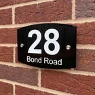 House Number Plaques Door Numbers Personalised Acrylic Door Sign Name Black