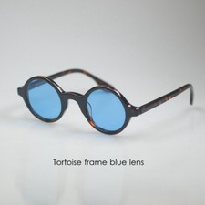 Vintage blue sunglasses men round sunglasses johnny depp tortoise glasses UV400