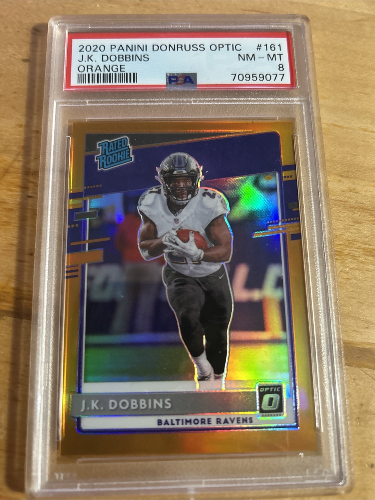 2020 Panini Donruss Optic - Rated Rookies J.K. Dobbins #161 Orange Prizm /199