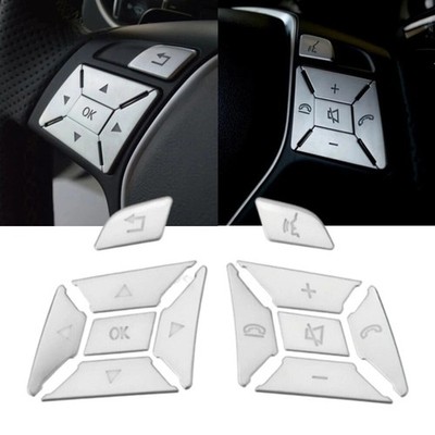 For Mercedes A B E C CLA GLA W204 W212 Chrome Steering Wheel Buttons Trim Cover