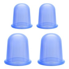 Silicone Cupping Therapy Set 4 Pcs Vacuum Massage Cups Cellulite Reduction Blue