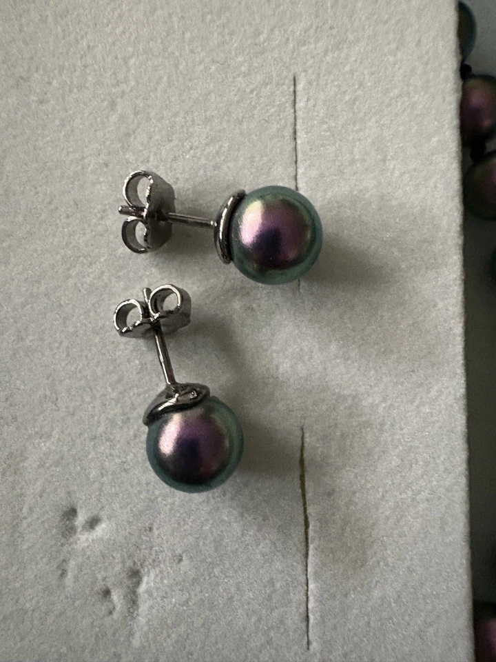 Pierre Lang Kette, 47 cm, Neuwertig, Shiny Pearls Mit Ohrstecker Ru/MuGu - Bild 3 von 3