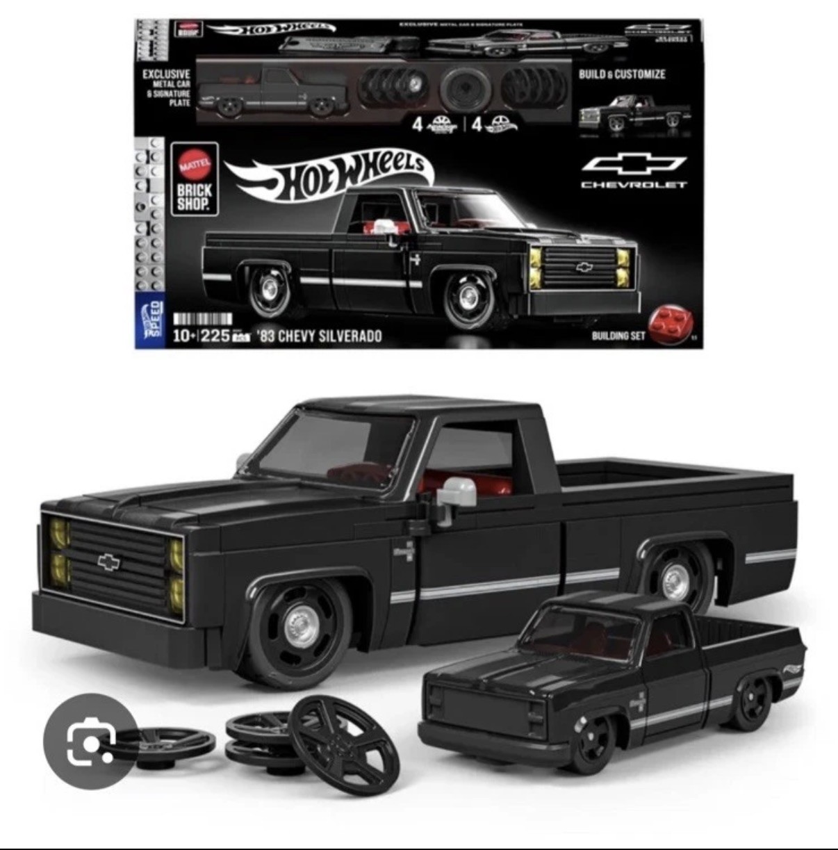 Mattel Brick Shop 🔥🔥🔥’83 Chevy Silverado 225pcs Black Factory sealed-New 