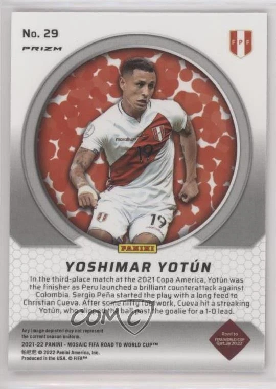 2021-22 Panini Mosaic FIFA Road to World Cup Prizm Yoshimar Yotun #29 - Image 2 of 2