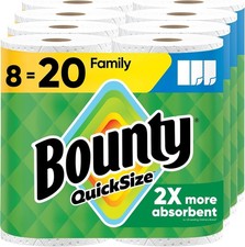 Quick Size Paper Towels White 8 Family Rolls High Absorbent