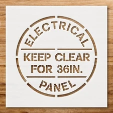 Electrical Panel Keep Clear Safety Stencil for DIY Crafts - StencilAir